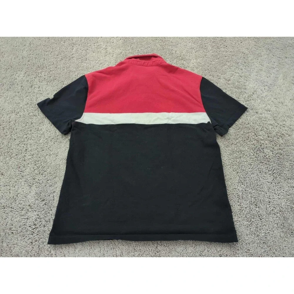 Banana Republic Polo‎ Shirt Mens Large Black Color Block Short Sleeve Casual